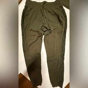 Soho (New York & Company) Dark Green Joggers with Lace Detail